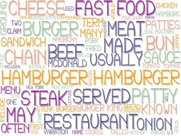 Hamburger Wordcloud Background: A Versatile Design Asset for Visual Communication