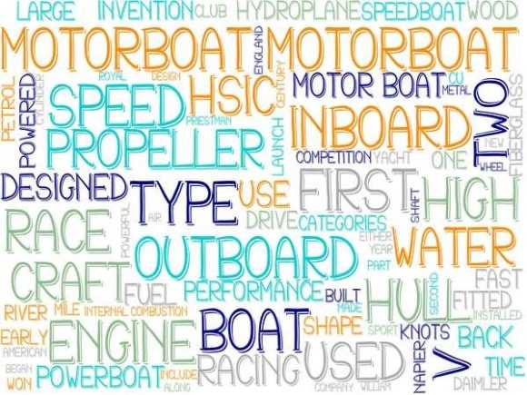 Motorboat Wordcloud Tshirt