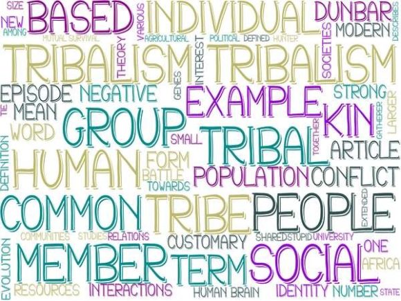 Tribalism Wordcloud Skinny Tumbler